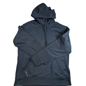NIKE Therma-Fit Hoodie Black Pullover Athletic Mens Medium 1/2 Zip